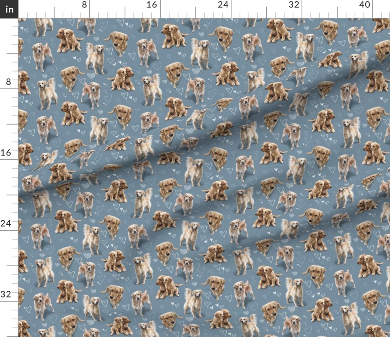 Various Fabrics by the Yard or Fat Quarter Golden Retriever Blue Dog Yellow Puppy Dogs Puppies Lab Custom Printed Fabric by Spoonflower